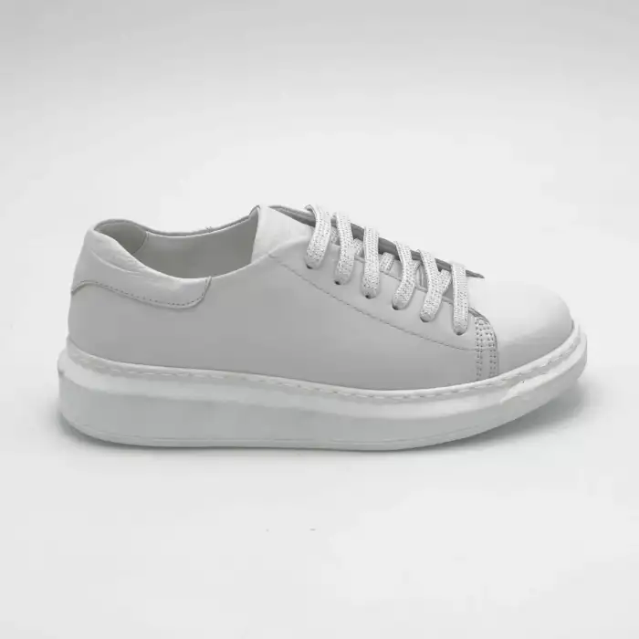 110 DGL Hakiki Deri Casual Bayan Ayakkabı Beyaz