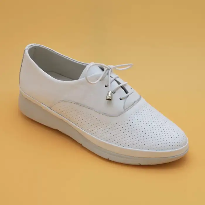 45013 GLA Hakiki Deri Günlük Bayan Ayakkabı Beyaz