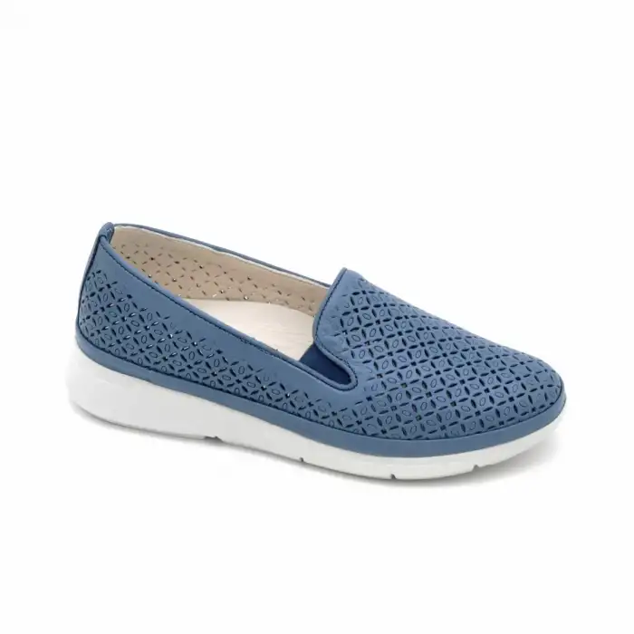 45015 GLA Hakiki Deri Günlük Bayan Ayakkabı Kot Mavi