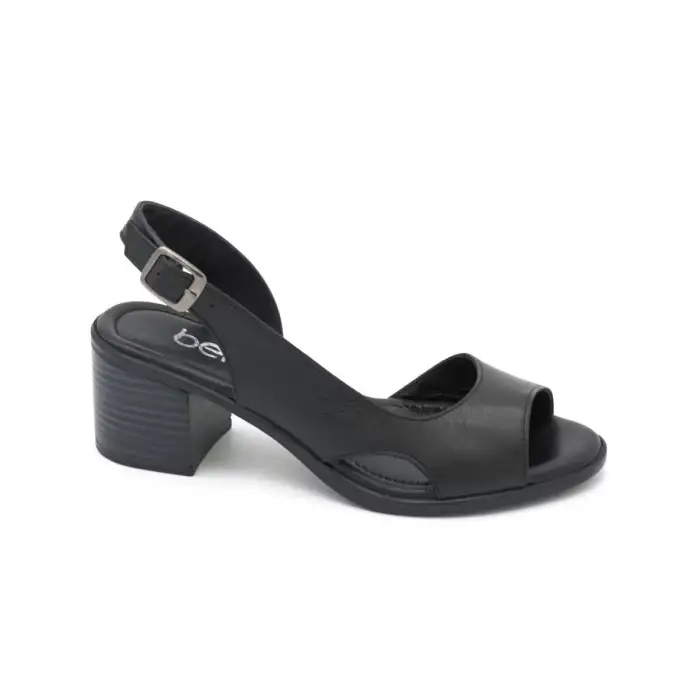 4603 BLL Hakiki Deri Bayan Sandalet Siyah