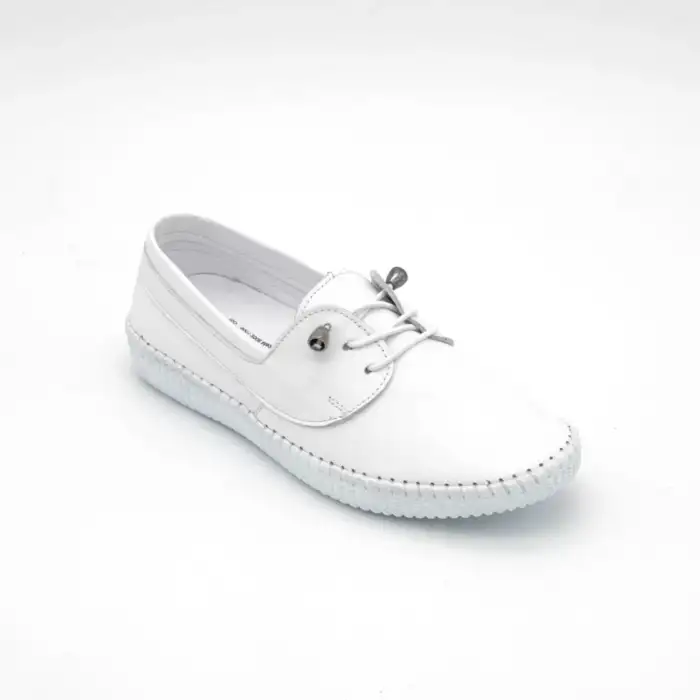 7351 Pepita Hakiki Deri Comford Bayan Ayakkabı Beyaz