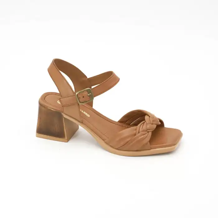 19001 PKR Hakiki Deri Bayan Sandalet Taba