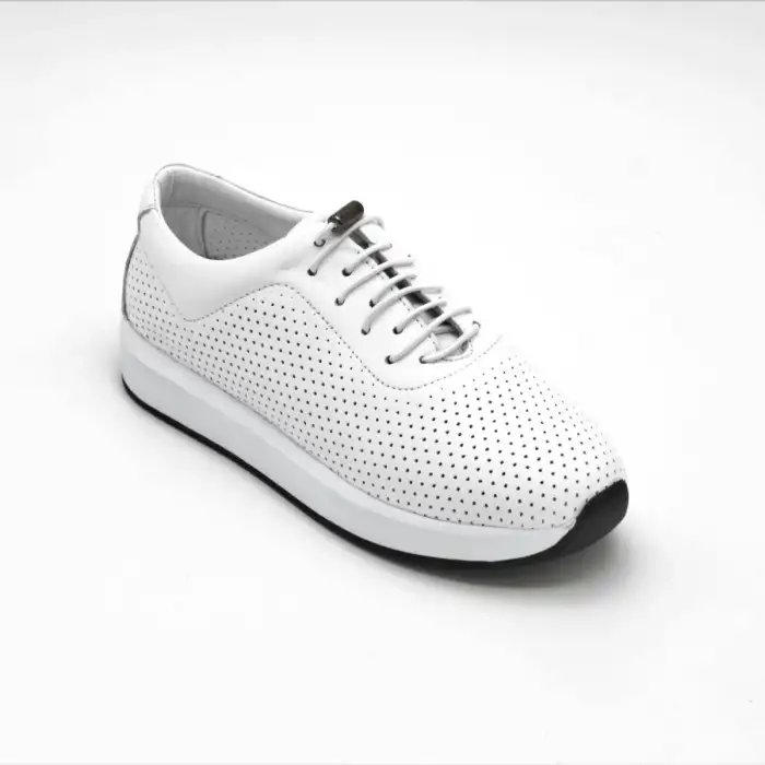SP100 PKR Hakiki Deri Günlük Bayan Ayakkabı Beyaz