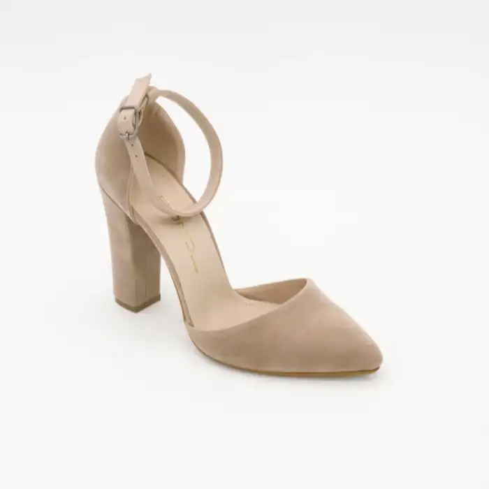 2200 BNO Bilekten Bağlı Bayan Ayakkabı Ten Süet