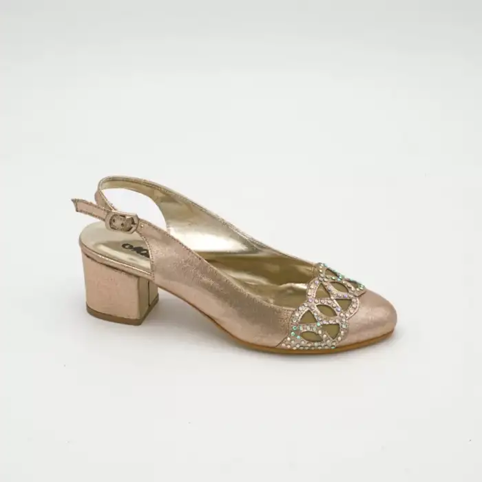 777 EMN Abiye Bayan Ayakkabı Altın Yaldız 6cm