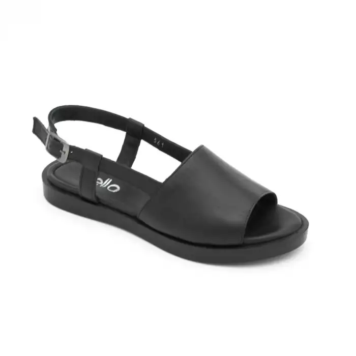 561 BLL Hakiki Deri Bayan Sandalet Siyah