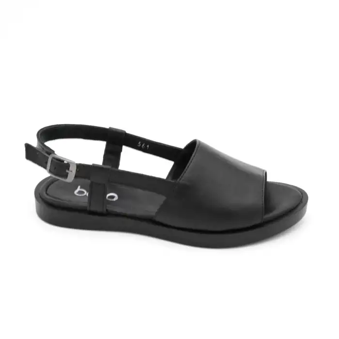 561 BLL Hakiki Deri Bayan Sandalet Siyah