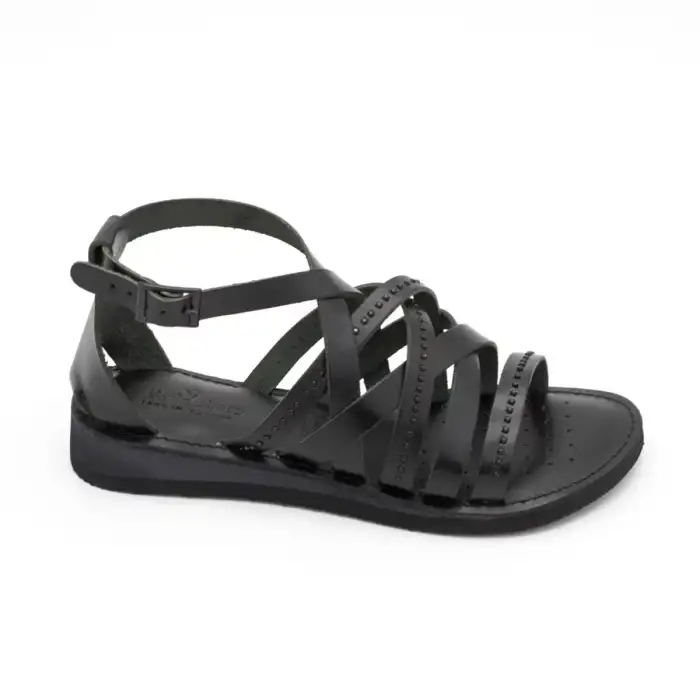 239 CRM Hakiki Deri Bayan Sandalet Siyah