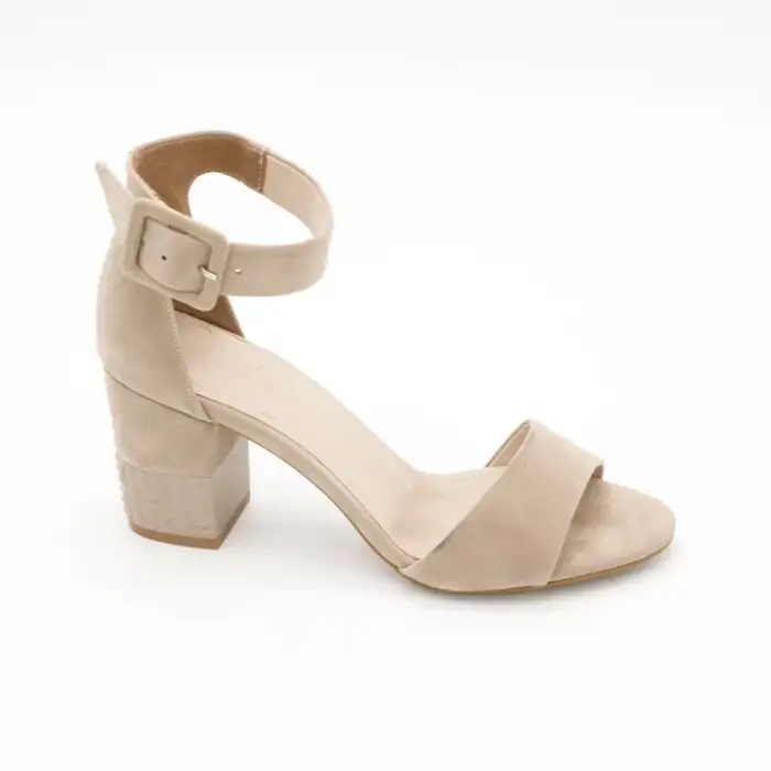 564 EST Tek Bant Klasik Bayan Ayakkabı Kum Süet