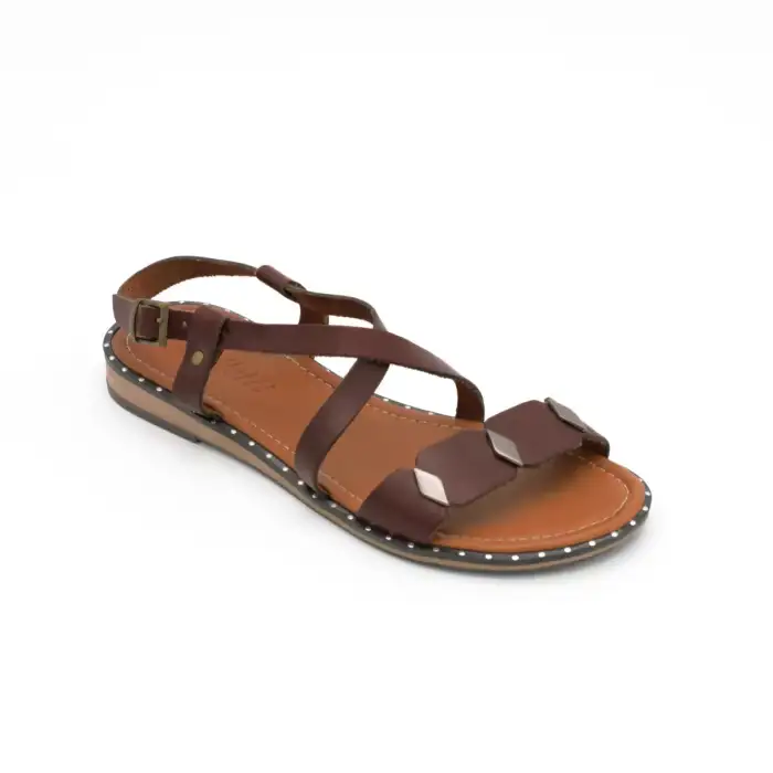 1823 BLT Hakiki Deri Bayan Sandalet Taba