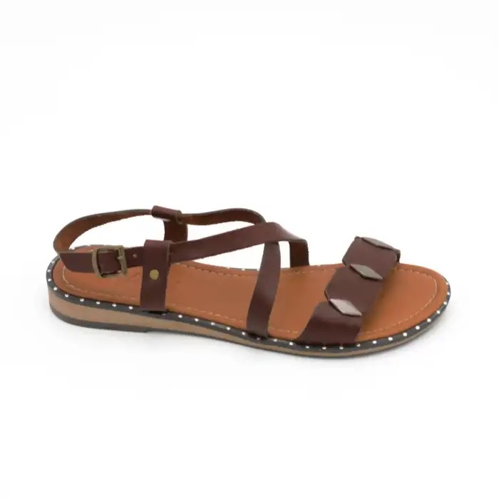 1823 BLT Hakiki Deri Bayan Sandalet Taba