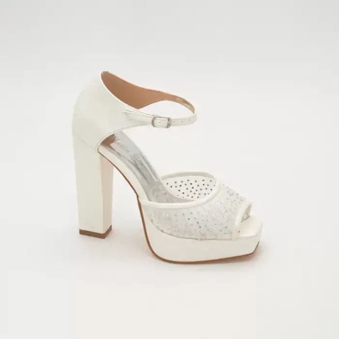 6161 Abiye Bayan Ayakkabı Sedef 30mm platform 13 cm