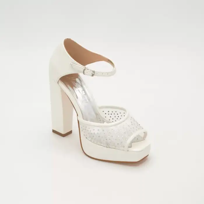 6161 Abiye Bayan Ayakkabı Sedef 30mm platform 13 cm