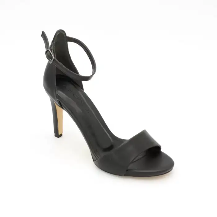 804 BNO Tek Bant Bayan Ayakkabı 8 cm Siyah