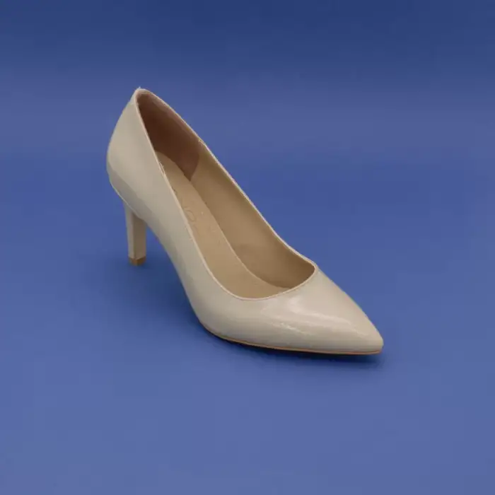 170 BNO Klasik Bayan Ayakkabı Ten Kırışık Rugan Stiletto