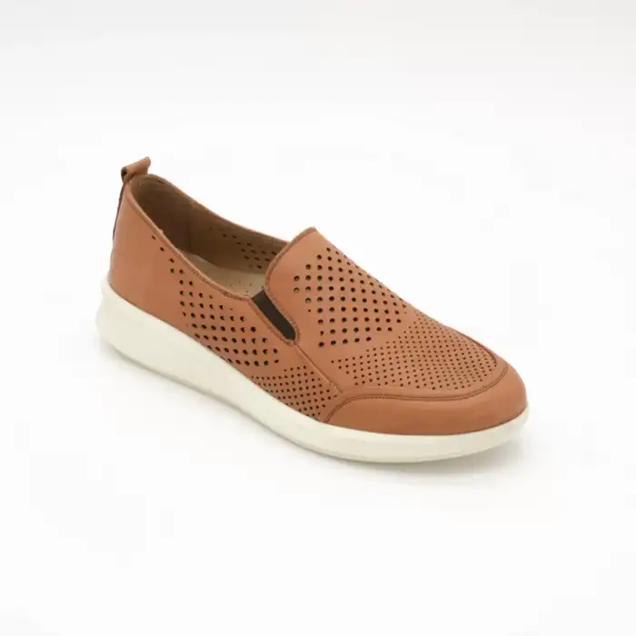 220 ERK Hakiki Deri Günlük Bayan Ayakkabı Taba