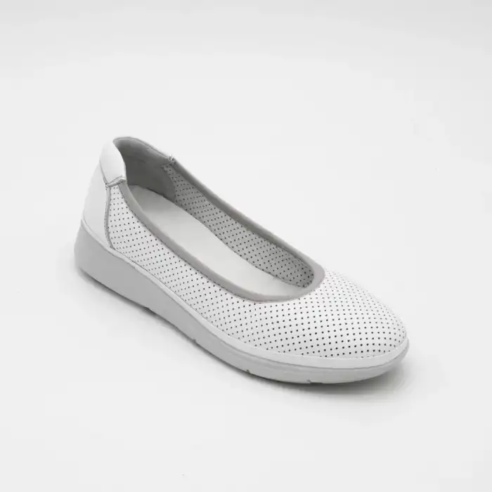 628 Ola Hakiki Deri Bayan Babet Beyaz