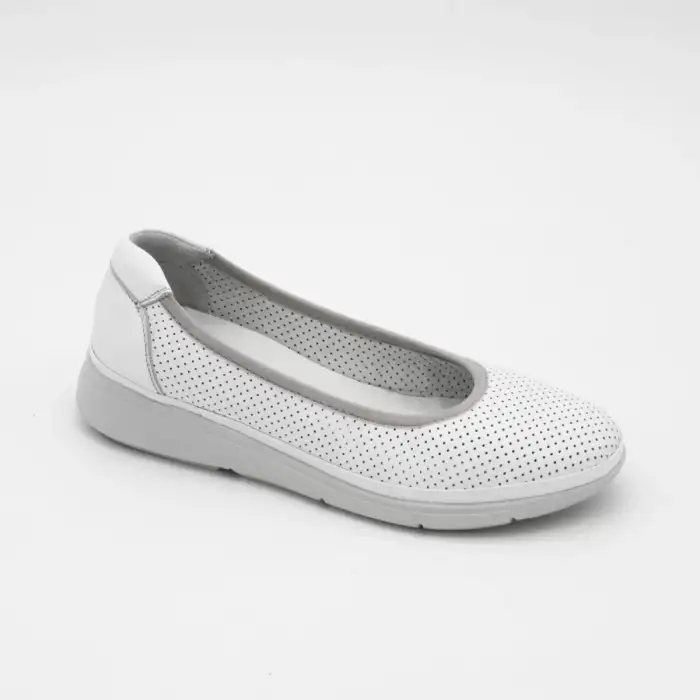 628 Ola Hakiki Deri Bayan Babet Beyaz