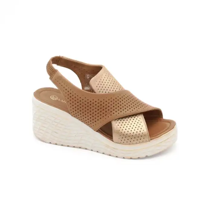 18000 PKR Hakiki Deri Bayan Sandalet Taba