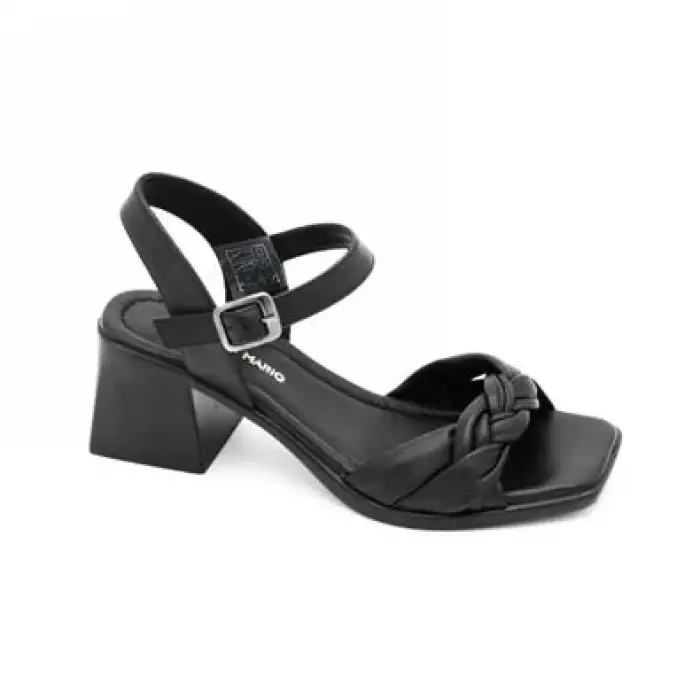 19001 PKR Hakiki Deri Bayan Sandalet Siyah