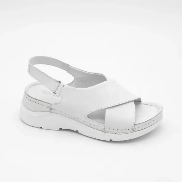 900 PKR Hakiki Deri Bayan Sandalet Beyaz
