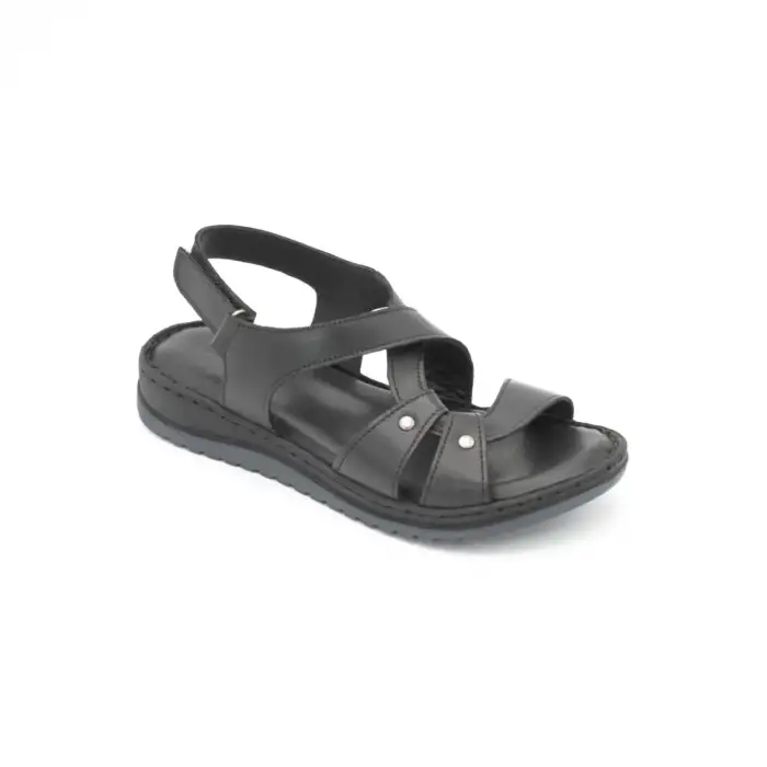 208 ASY Hakiki Deri Bayan Sandalet Siyah