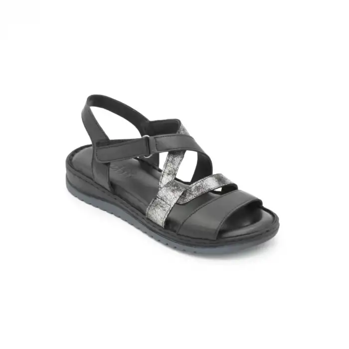 732 ASY Hakiki Deri Bayan Sandalet Siyah