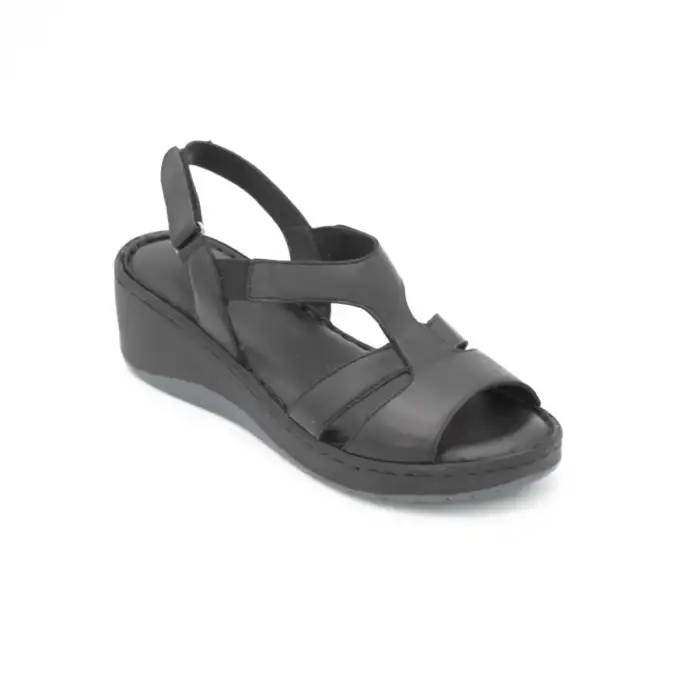 710 ASY Hakiki Deri Bayan Sandalet Siyah