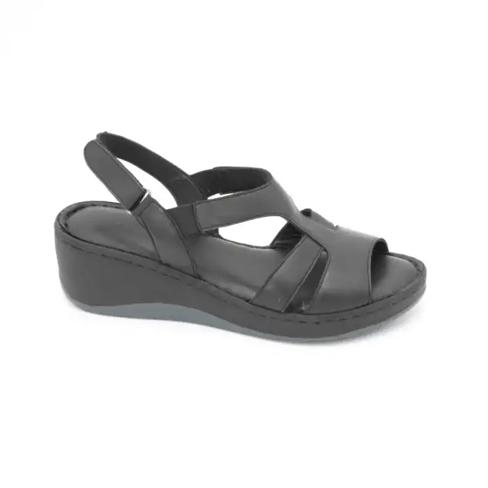 710 ASY Hakiki Deri Bayan Sandalet Siyah