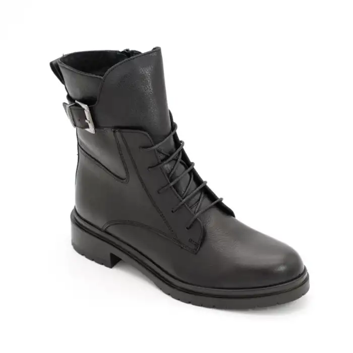 7211 SRK Hakiki Deri Bayan Bot Siyah