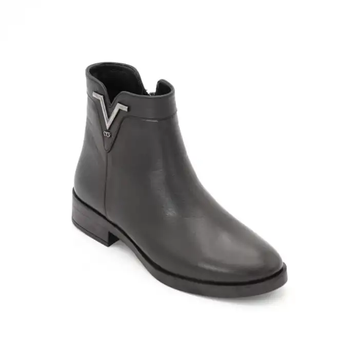 21893 SRK Hakiki Deri Bayan Bot Siyah