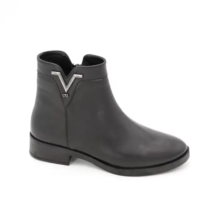 21893 SRK Hakiki Deri Bayan Bot Siyah