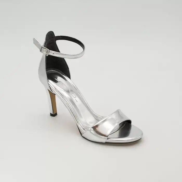 804 BNO Tek Bant Bayan Ayakkabı 8 cm Gümüş