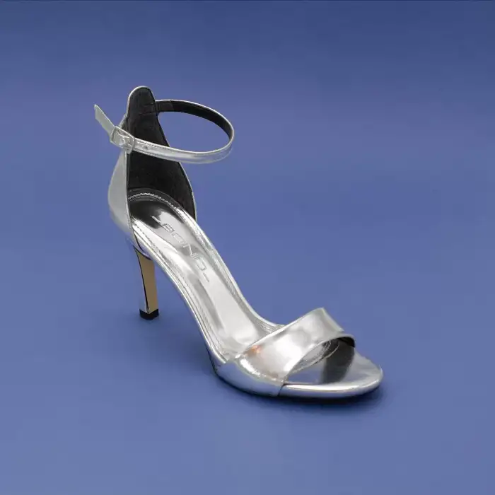 804 BNO Tek Bant Bayan Ayakkabı 8 cm Gümüş