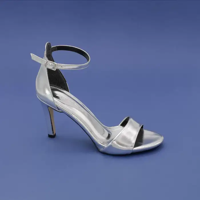 804 BNO Tek Bant Bayan Ayakkabı 8 cm Gümüş