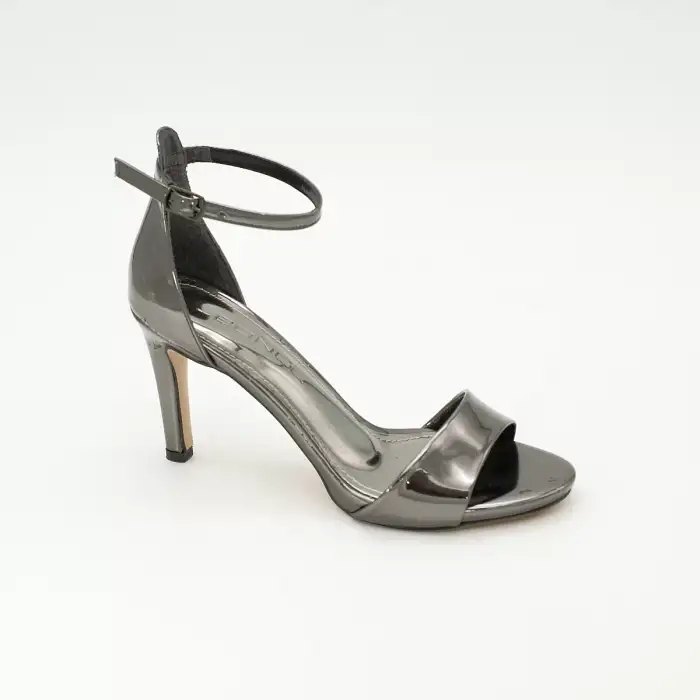 804 BNO Tek Bant Bayan Ayakkabı 8 cm Platin Ayna