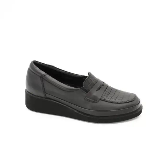 105 NDR Hakiki Deri Günlük Bayan Ayakkabı Siyah