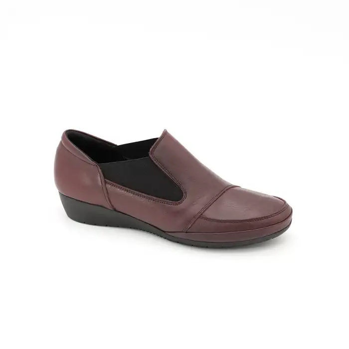 912 ESF Hakiki Deri Günlük Bayan Ayakkabı Bordo