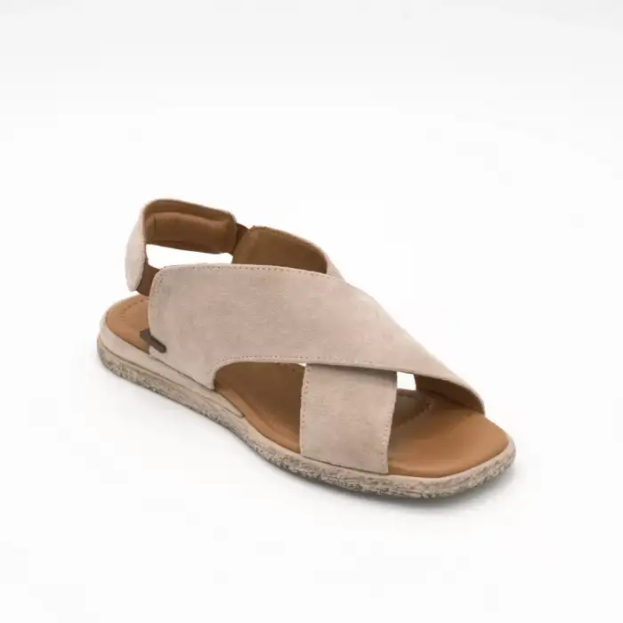 706 BLL Hakiki Deri Bayan Sandalet Ten Süet