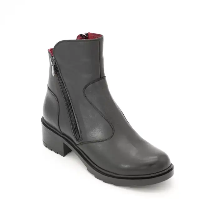 006 Ola Hakiki Deri Bayan Bot Siyah