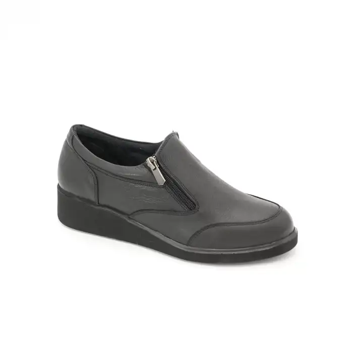 036 OLA Hakiki Deri Günlük Bayan Ayakkabı Siyah