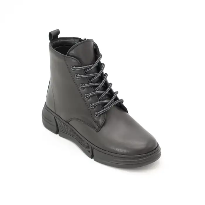 3030 FBB Hakiki Deri Bayan Bot Siyah