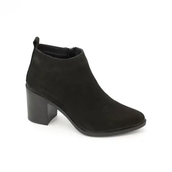 E20 ALT Hakiki Deri Bayan Bot Siyah Nubuk