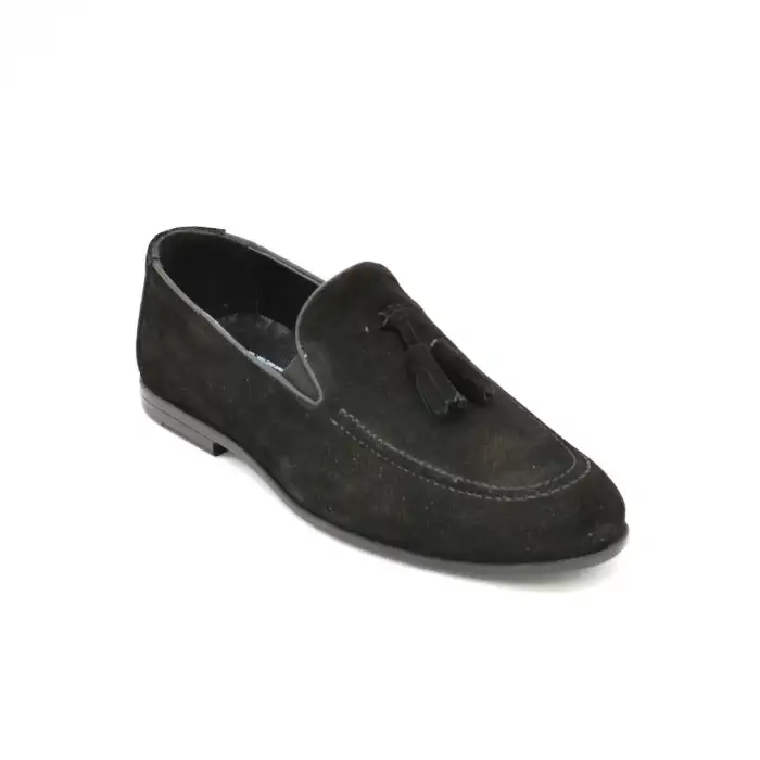3425 Pepita Erkek Loafer Ayakkabı Siyah Süet