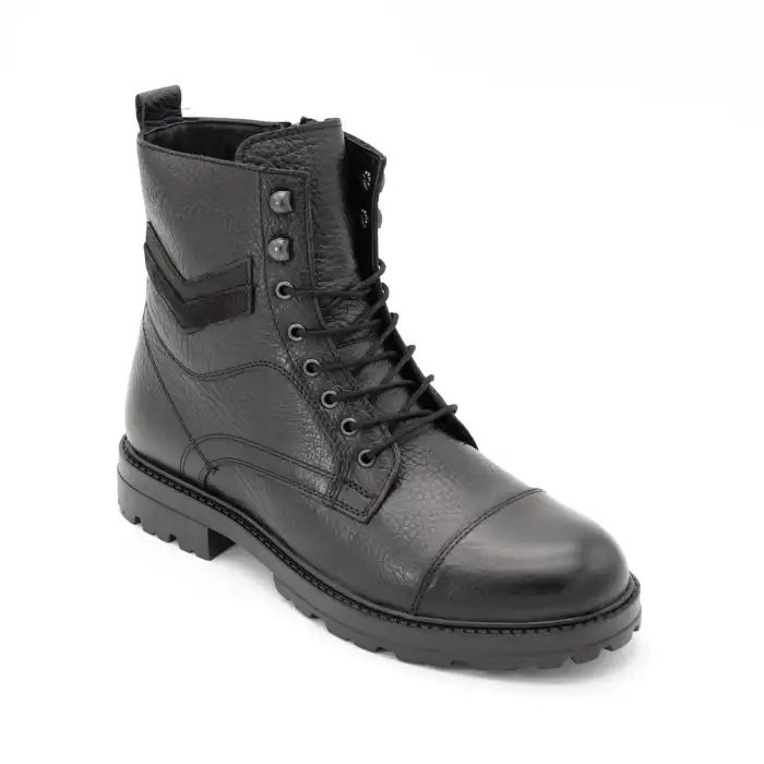 4307 Pepita Hakiki Deri Erkek Postal Siyah