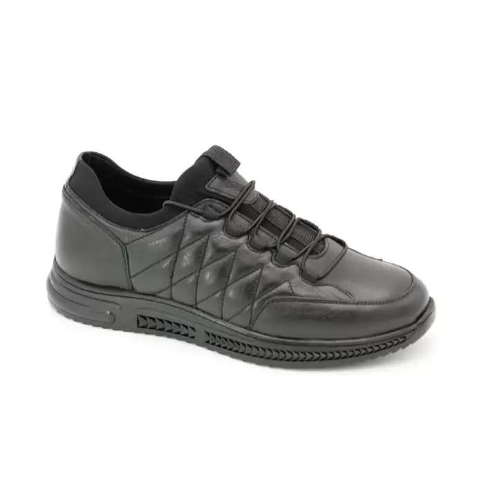 5480 Pepita Hakiki Deri Kışlık Erkek Ayakkabı Siyah