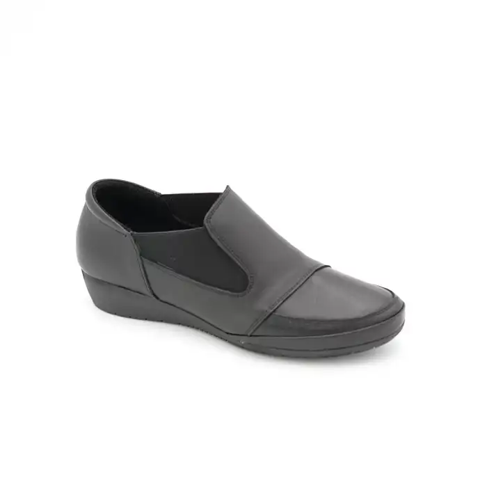 912 ESF Hakiki Deri Günlük Bayan Ayakkabı Siyah