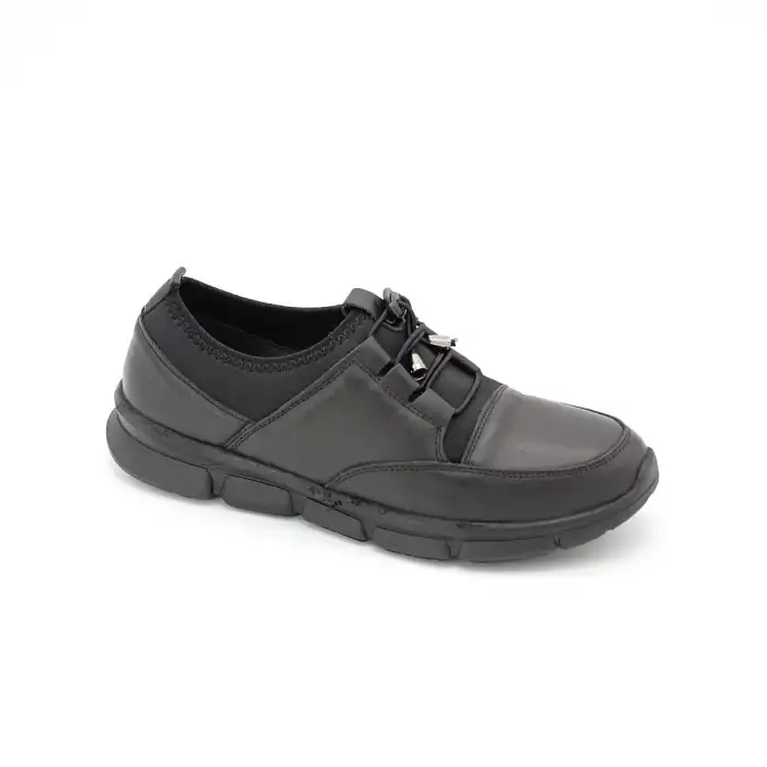 609 FBB Hakiki Deri Günlük Bayan Ayakkabı Siyah