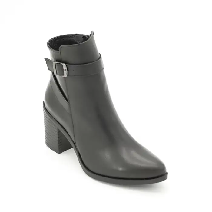 E22 ALT Hakiki Deri Bayan Bot Siyah