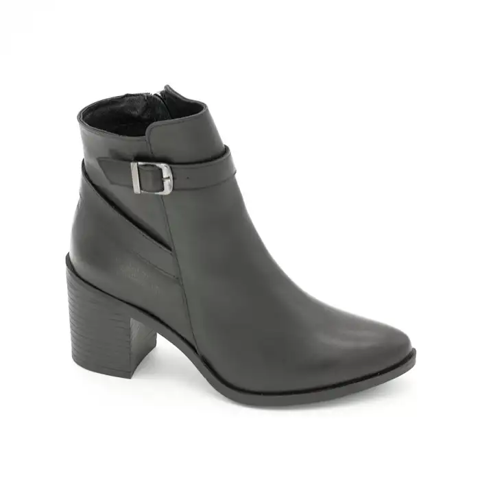 E22 ALT Hakiki Deri Bayan Bot Siyah